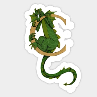 Green Dragon Letter C 2023 Sticker